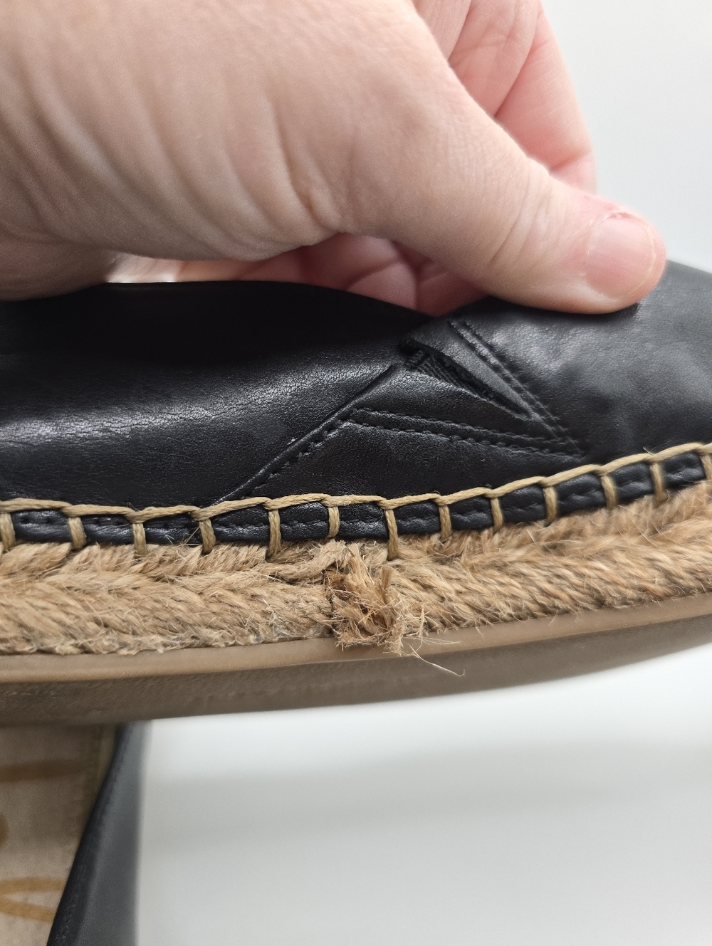 Sam Edleman Leather Black Espadrille Jute Details Flats/shoes. Ladies 9.5M - Picture 9 of 12